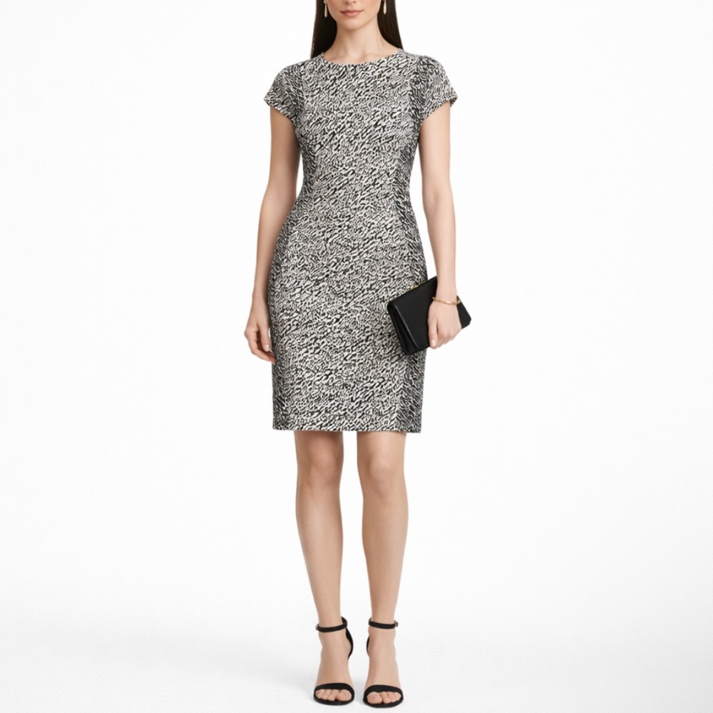 DVF DIANE VON FURSTENBERG Pele Snake Wave Jacquard Dress Office Cocktail Size 6 - Picture 1 of 15